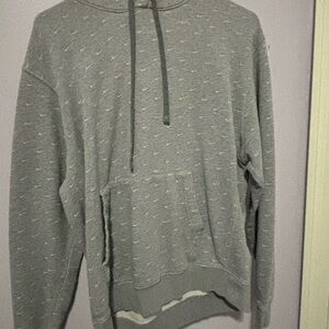 Nike Heather Gray Hoodie with Logo Pattern